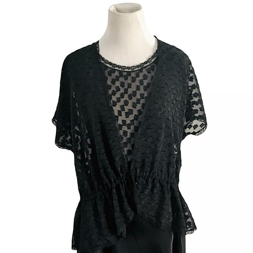 Dior Black Patterned Lingerie Vintage Dior Chemise